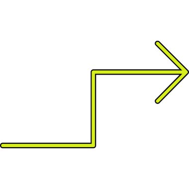 Beyaz arkaplanda izole edilmiş ok simgesi, vektör illüstrasyonu