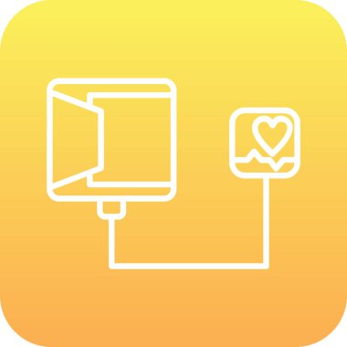 ekranlı kalp, dijital ortam simgesi, vektör, illüstrasyon