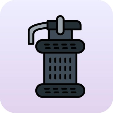 Su musluğu simgesi renk ana hatları vektörü