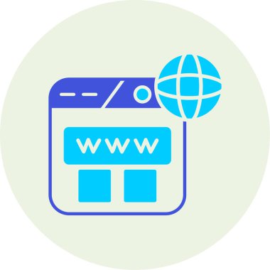 - İnternet. Web simgesi basit illüstrasyon