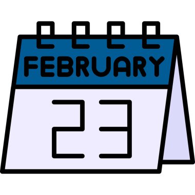 Şubat 25 takvim simgesi - takvim günü tasarım biçimi çizimi çizimi