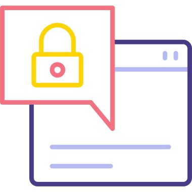 Kilit. Web simgesi basit illüstrasyon