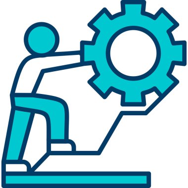 Tornavida simgesi vektör illüstrasyonlu adam