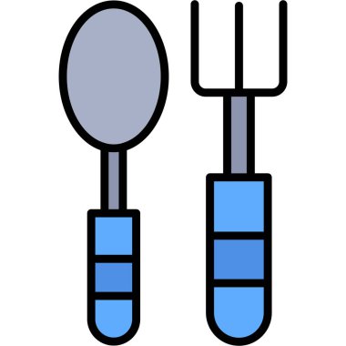 Çatal bıçak ikonu vektör illüstrasyonu
