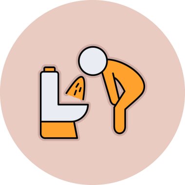 Elinde bir şişe ve bir fincan çay olan bir kadının vektör çizimi