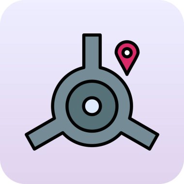 Modern b 'nin vektör çizimi navigasyon simgesinden yoksun