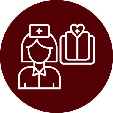 Hemşire simgesi, vektör illüstrasyonu