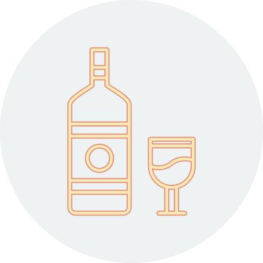 Bir şişe şarabın vektör çizimi