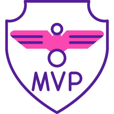 Kadın şampiyon rozet simgesi doldurulmuş taslak biçiminde