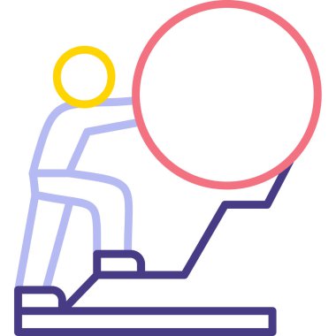 Bilgisayar simgesi olan adam, ana hatlı vektör