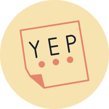 evet kelime, vektör illüstrasyonu