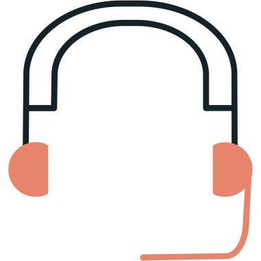 Kulaklık simgesi, vektör illüstrasyonu