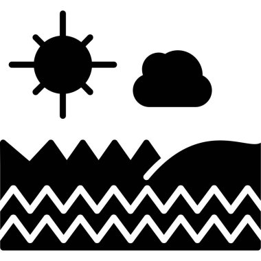 Hava ve İklim simge vektör Illustration. Hisse senedi için hava ve bulut vektör simge kümesi.