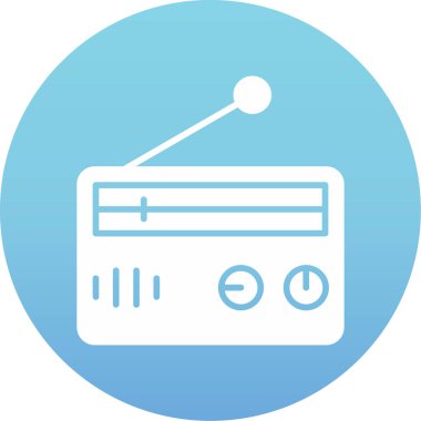 Radyo. Web simgesi basit illüstrasyon