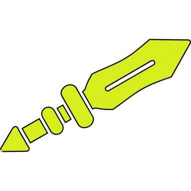 Yeşil ve sarı renkli bir ikonun vektör illüstrasyonu