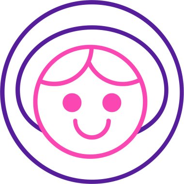 Kızım. Web simgesi basit illüstrasyon