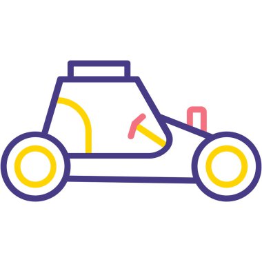 Araba yarışı ikonu. Kişisel ve ticari kullanım için özet imza simgesi.