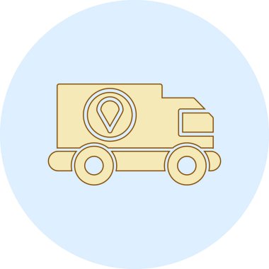 Bir araba simgesinin vektör illüstrasyonu