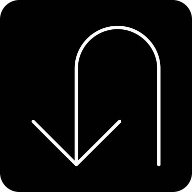 ok yönü aşağı ana hat biçiminde simge