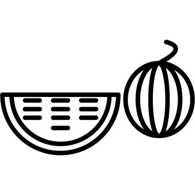 Kavun ikonu. Web için kavun vektör simgesinin özet çizimi