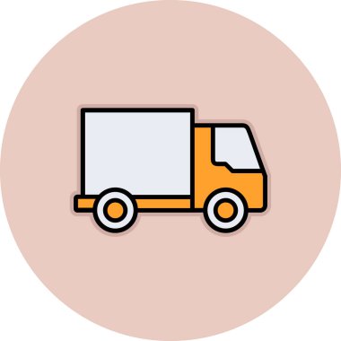 Teslimat kamyonu simgesinin vektör çizimi