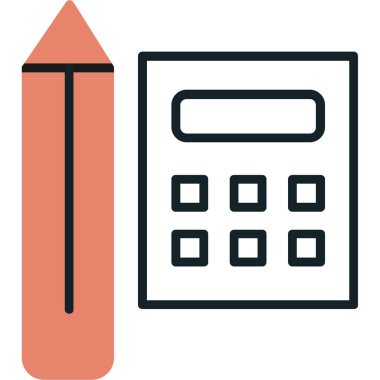 hesap makinesi düz simgesi, vektör illüstrasyonu