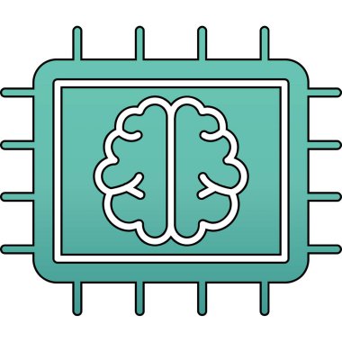 Beyin simgesi, modern vektör çizimi