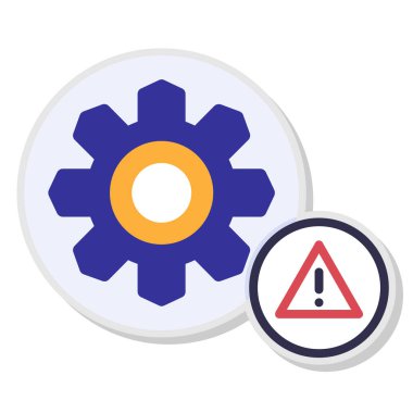 uyarı vektörü düz simgesi