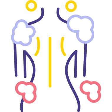 İnsan vücudu anatomisi simgesi - ana hatlar biçiminde