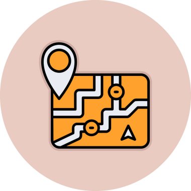 harita simgesi vektör illüstrasyonu