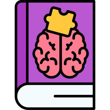 Kitap ikonlu beyin. Kitap vektörü simgesi rengi beyaz üzerine izole edilmiş özet beyin