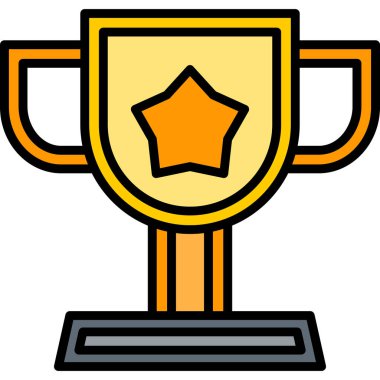 kupa simgesi renk ana hatları vektörü