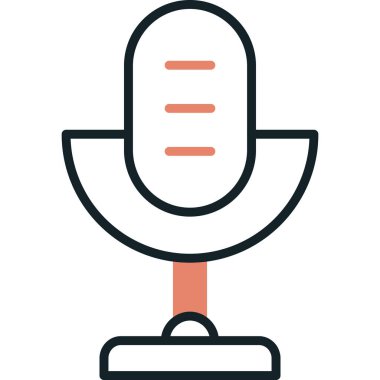 Mikrofon. Web simgesi basit illüstrasyon