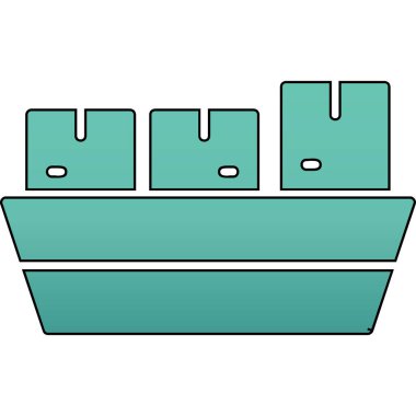 Bir ahşap tekne simgesinin vektör çizimi