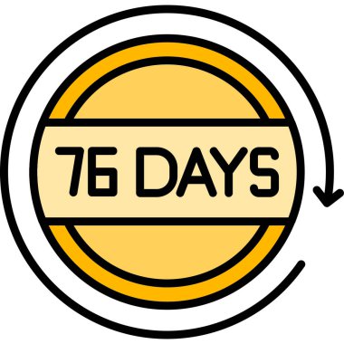 Haftanın günleri, geri sayım simgesi. vektör illüstrasyonu