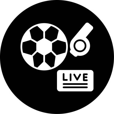Canlı futbol ikonu tasarımı için illüstrasyon vektör illüstrasyonu