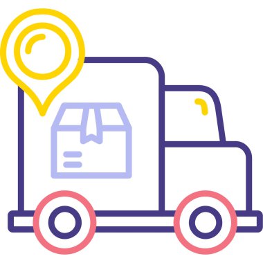 Teslimat. Web simgesi basit illüstrasyon