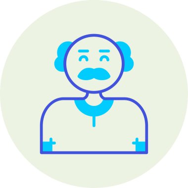 Erkek doktor simgesi, basit vektör illüstrasyonu