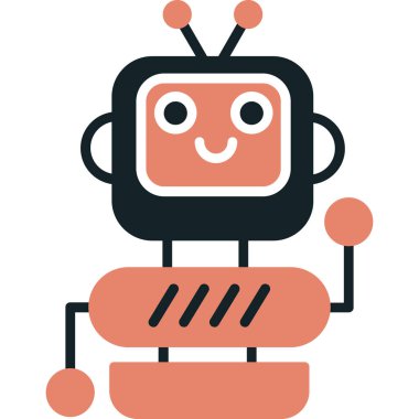 robot. Web simgesi basit illüstrasyon