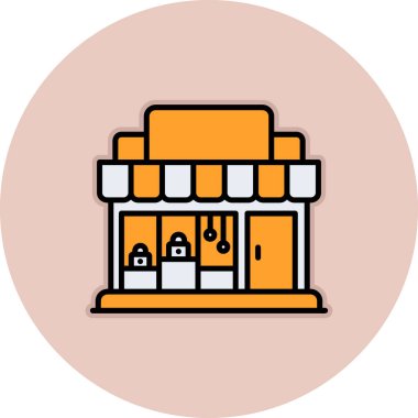 dükkan simgesi vektör illüstrasyonu