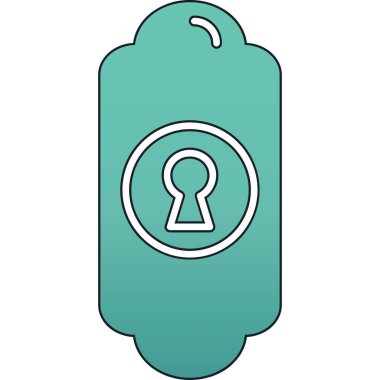 Beyaz arkaplanda izole edilmiş taslak biçimdeki etiket simgesi.