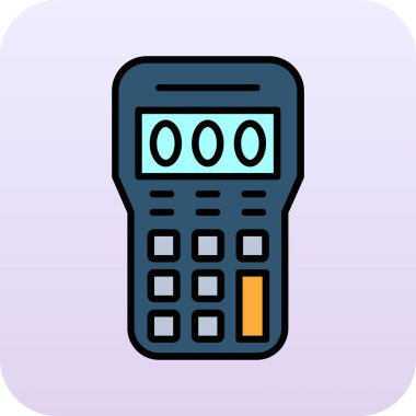 Doldurulmuş çizgi hesap makinesi simgesi beyaz arkaplanda izole edildi. Muhasebe ikonu. İş hesaplamaları eğitim ve finans sembolünü hesaplar. vektör.