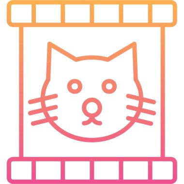 Kedi. Web simgesi basit illüstrasyon