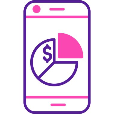 Grafik işaretli cep telefonunun vektör illüstrasyonu