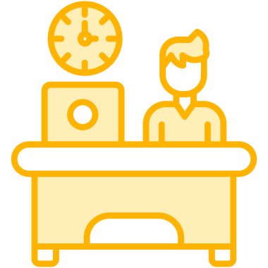 Saatli bir adamın vektör çizimi