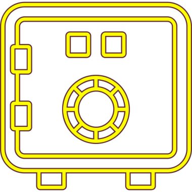 Bir kameranın karikatür sarı simgesinin vektör çizimi