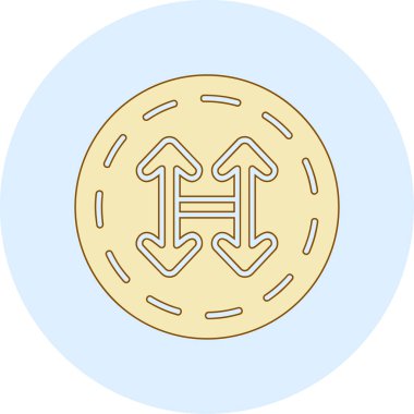 Bir madeni paranın karikatür simgesinin vektör çizimi