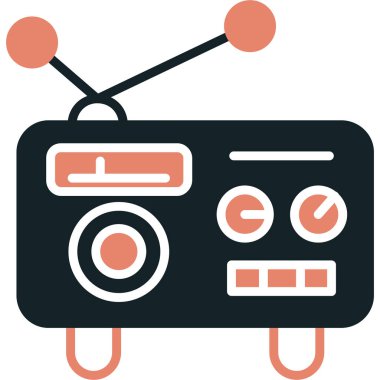 radyo ikon vektörü. düz resimleme beyaz üzerinde izole