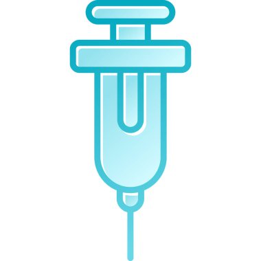 Tıbbi şırınga beyaz vektör çiziminde izole edildi