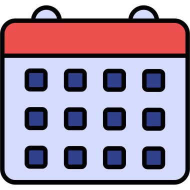 Takvim tarihi simgesi. özet takvim tarihi vektör rengi düz izole